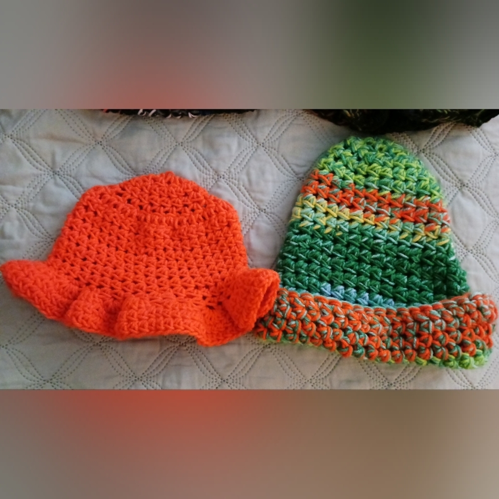 2pc Colorful Handmade Crochet Hats #4